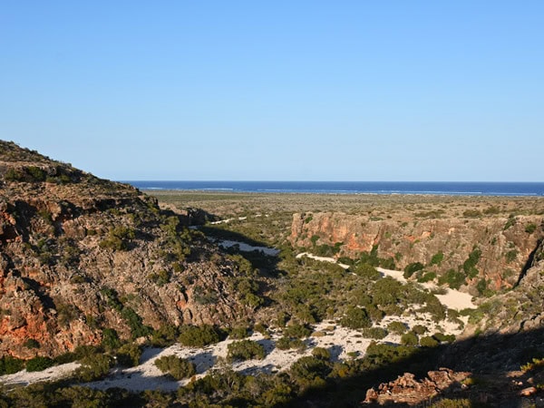 Views of Cape Range National Park and Ningaloo Reef from Mandu Mandu Gorge Walk
