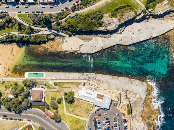 Aerial view of Clovelly Beach