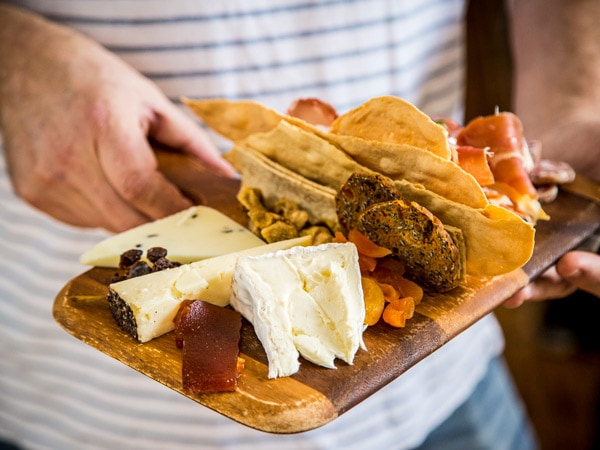 a grazing board at Ferment the Orange Wine Centre