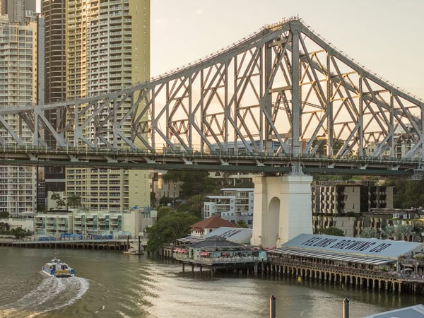 the Howard Smith Wharves beneath the Story Bridge
