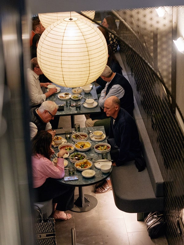 people enjoying dinner at Longwang, Brisbane