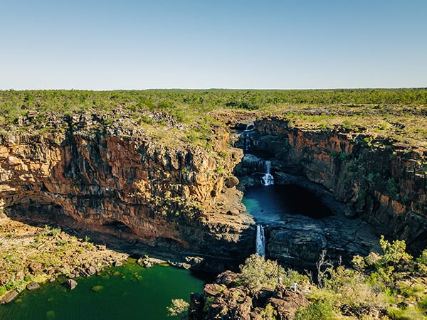 aerial shot of Mitchell Falls
