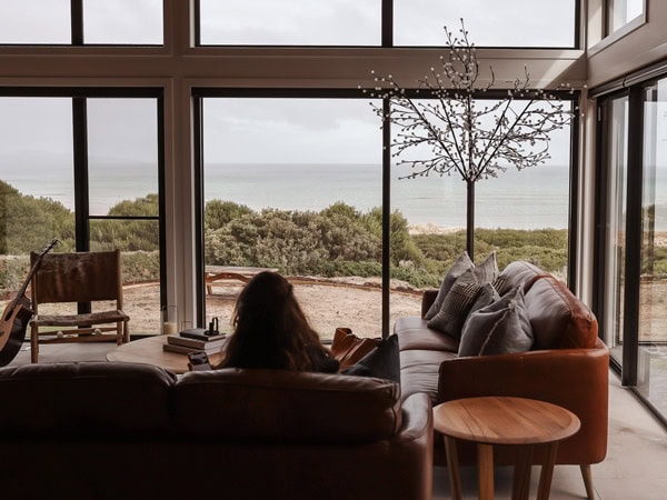 Inside the lounge at Still at Freycinet