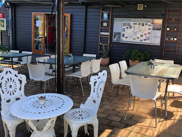 the outside seating area at Ulong General Store, Coffs Coast