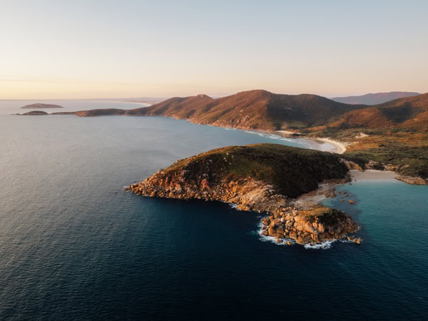 an aerial view of Wilsons Promontory National Park