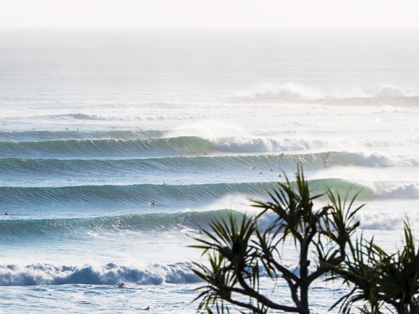 the surf waves at Coolangatta on the Gold Coast