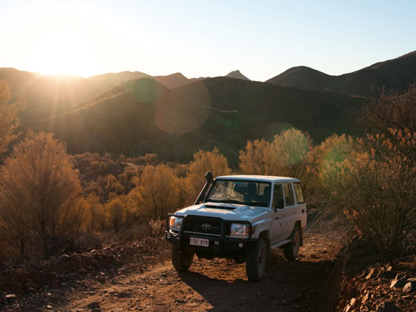 a 4WD driving through Arkaroola Wilderness Sanctuary
