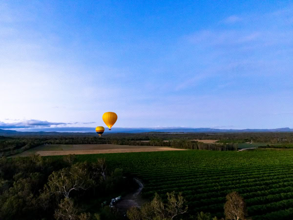 Hot Air Balloons in flight in Atherton Tablelands