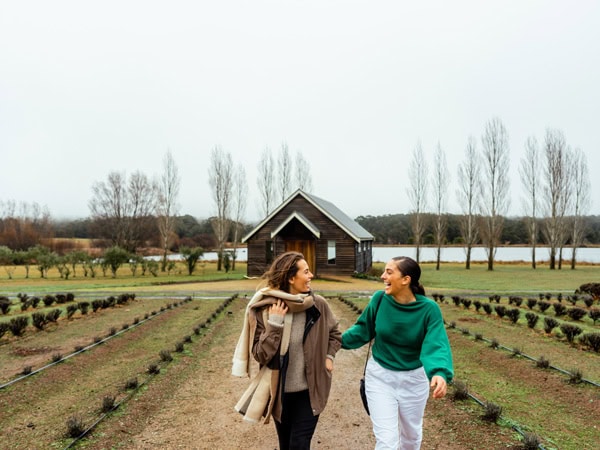 two women enjoying their visit at Daylesford Sault Estate