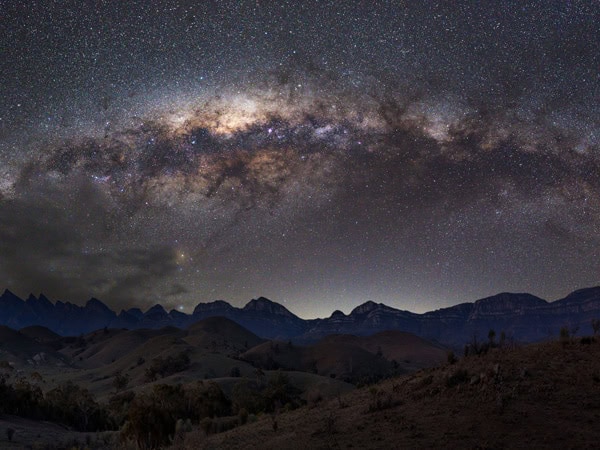the night sky filled with stars in Elder Range, Arkaroola