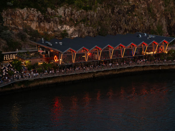 Felon Brewing Co. at night in Howard Smith Wharves in Brisbane