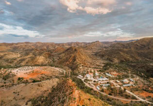 an aerial view of Arkaroola Village