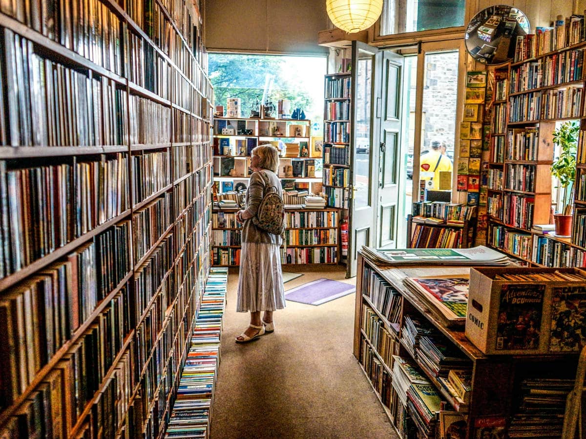 Lady browsing bookshop