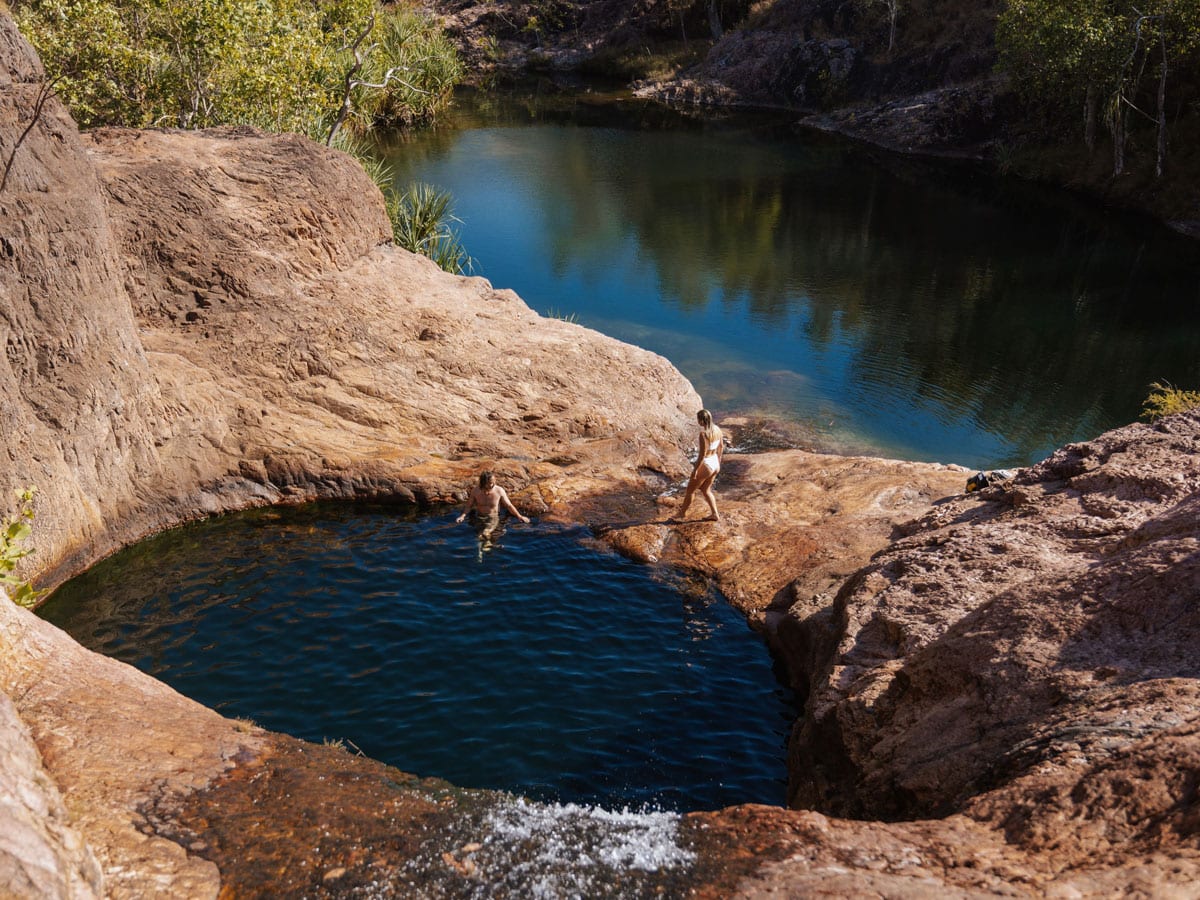dipping in a waterhole at Surprise Creek Falls, Litchfield, NT