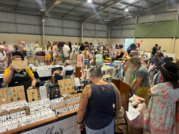 people shopping inside Made with Love Markets, Coffs Harbour
