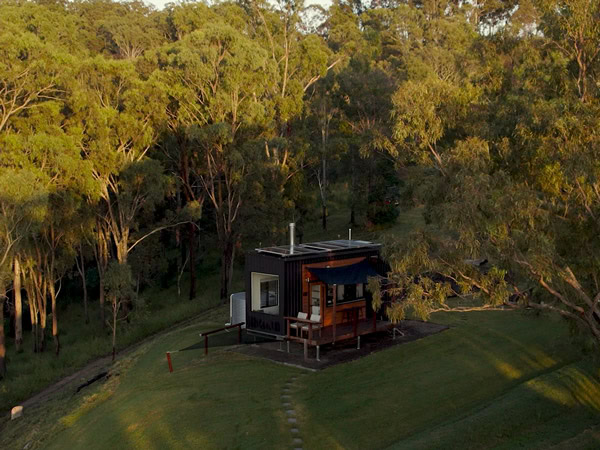 a drone shot of Ketchup’s Bank Glamping, Boonah