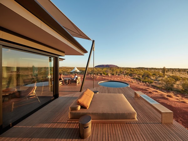 the Longitude 131° luxury camp in Yulara, NT