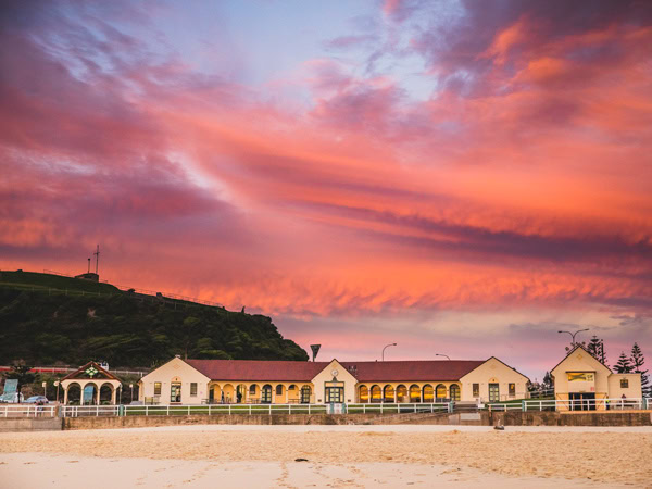 sunset at Nobbys Beach, Newcastle