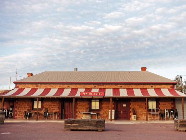 the exterior of Prairie Hotel in the Flinders Ranges