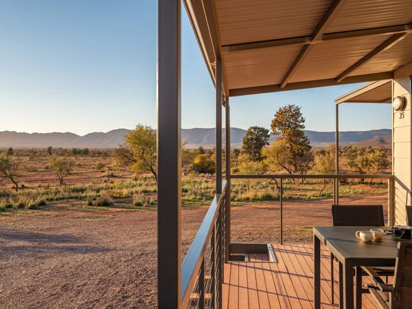 the deck at Rawnsley Park Station accommodation