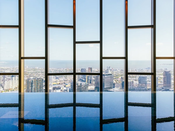 the infinity pool at Ritz-Carlton Melbourne, Vic