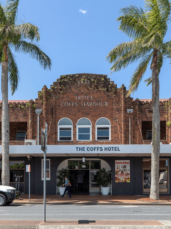 the building exterior of The Coffs Hotel