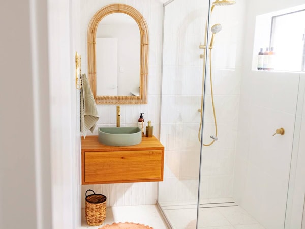 the shower area inside The Villas Mooloolaba