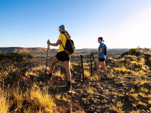 two people hiking the Larapinta Trail