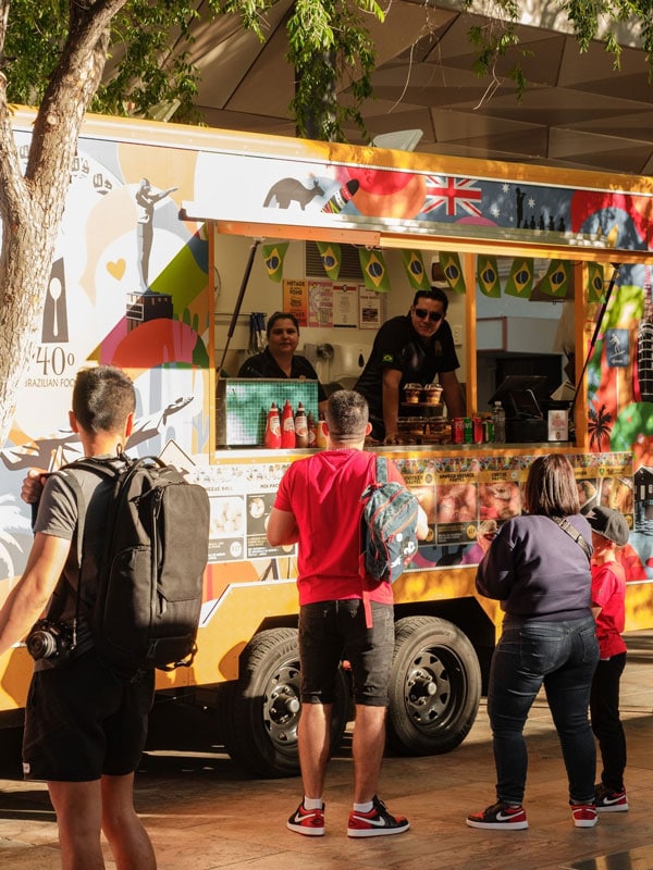 people waiting outside Twilight Food Market, Coffs Harbour