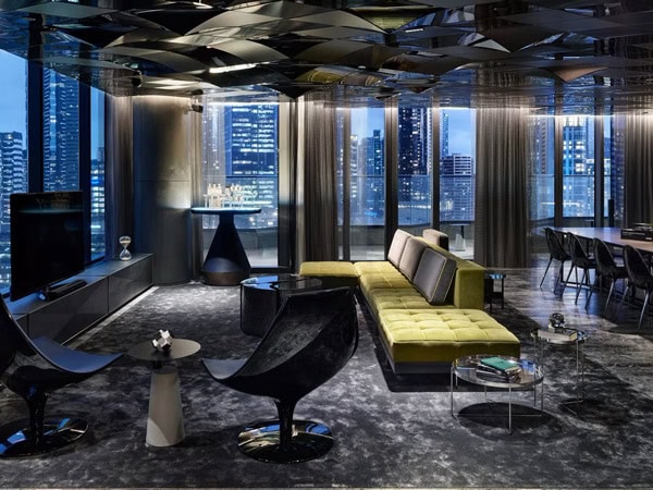 the lavish interior of Extreme Wow Suite; W Melbourne