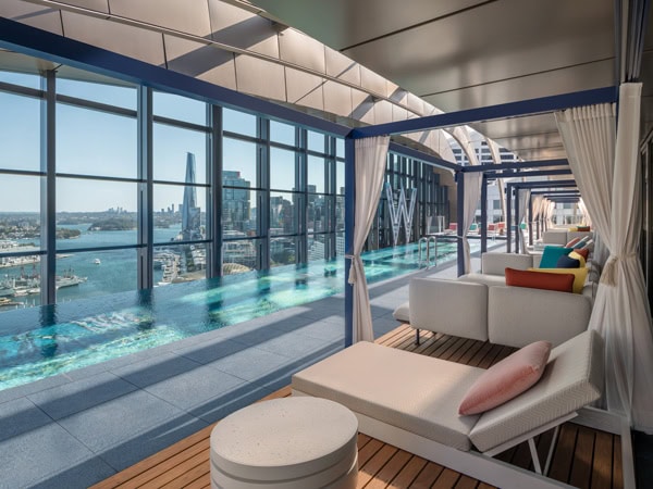 the WET Deck infinity pool at W Hotel Sydney