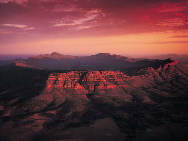 an aerial view of the Ikara (Wilpena Pound)