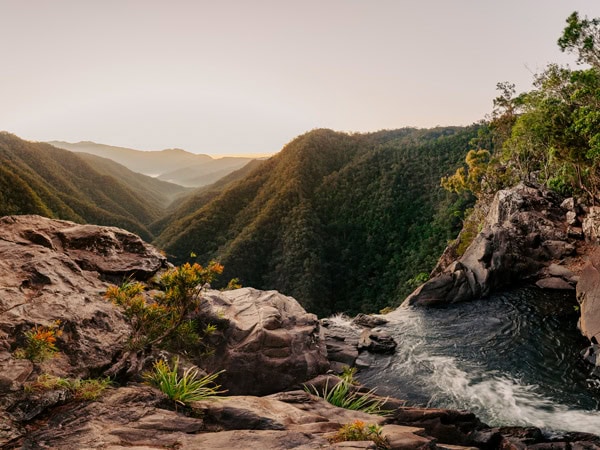 scenic views atop Windin Falls, Qld