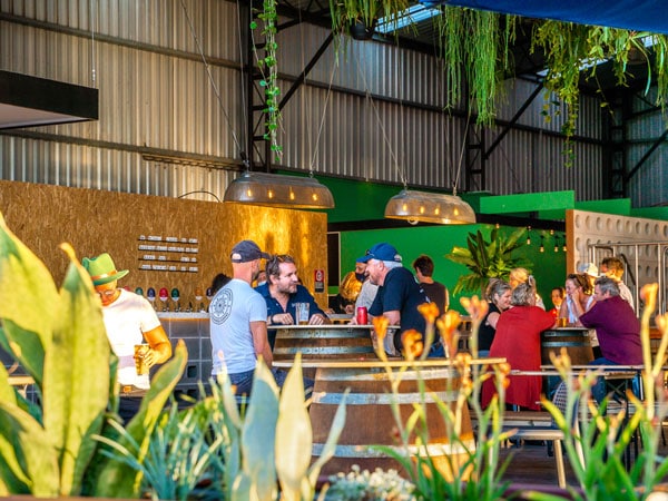 people dining inside Woolgoolga Brewing Co.