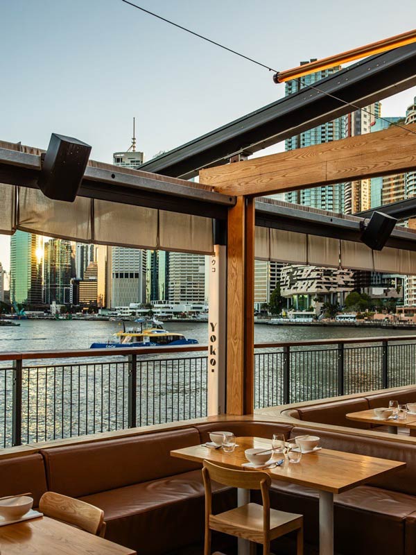 Views from Yoko deck at Howard Smith Wharves