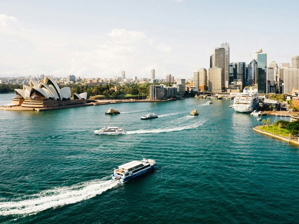 an aerial view of the Sydney Harbour