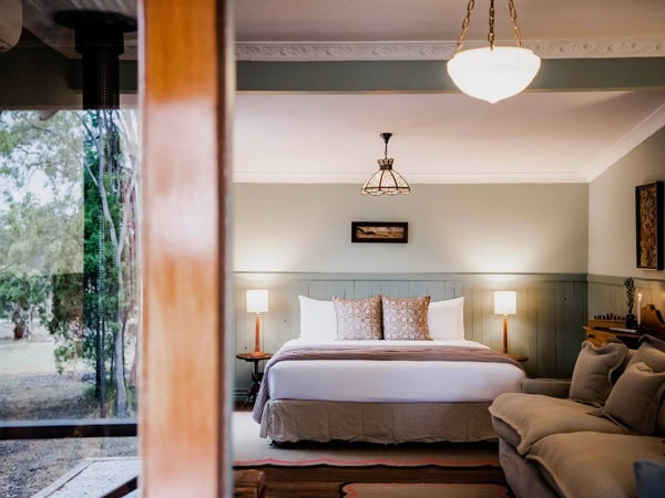 a look inside the bedroom at Black Springs, Mudgee
