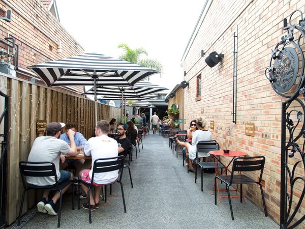 the al fresco dining at Brisbane Brewing Co.