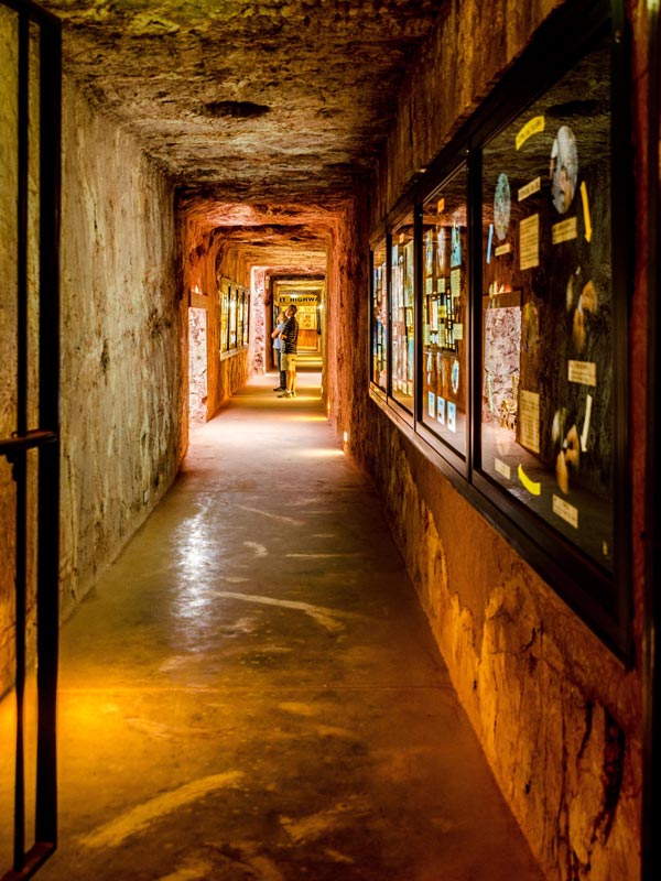 the lobby of Desert Cave Hotel, SA