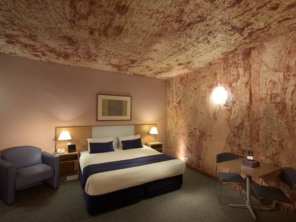the bedroom at Desert Cave Hotel, SA
