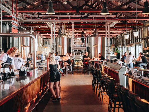the brewery interior of Felons Brewing Co. Brisbane