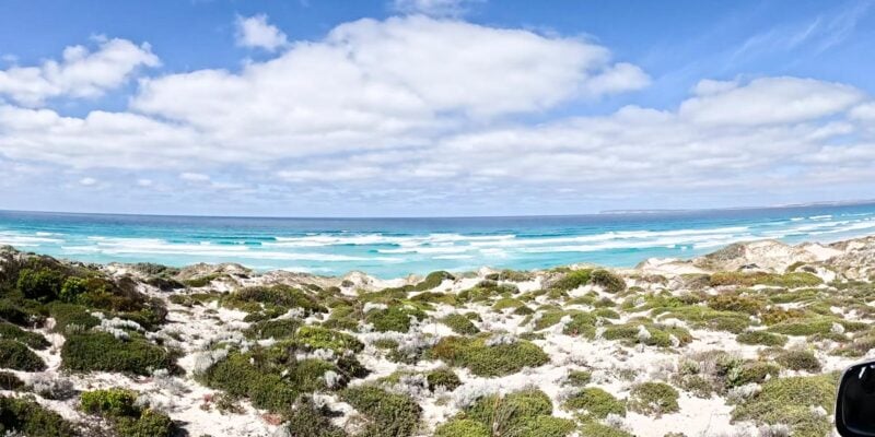 Sand dunes and ocean in Port Lincoln, Eyre Peninsula