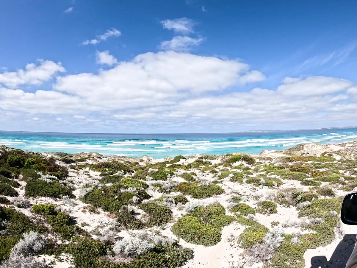 Sand dunes and ocean in Port Lincoln, Eyre Peninsula