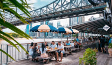 the al fresco seating of Felons Brewing Co. in Howard Smith Wharves