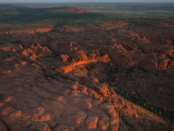 the view from above the helicopter tour over Watarrka National Park
