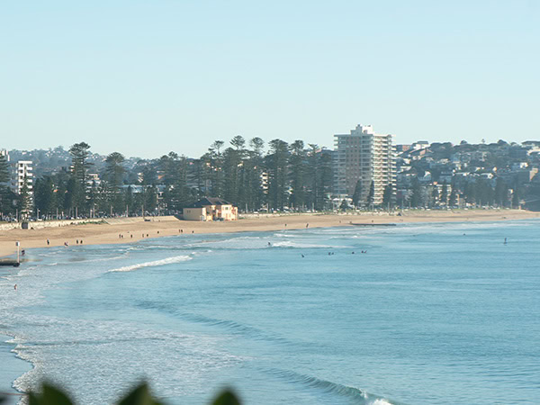 manly beach aerial shot