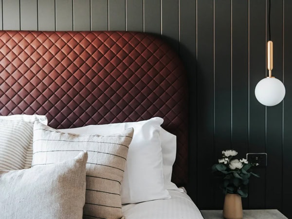 a close-up shot of the pillows on the bed at McKenna Terrace, Mudgee
