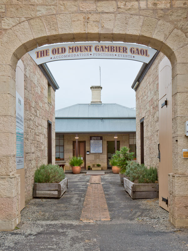 the entrance to The Old Mount Gambier Gaol, SA