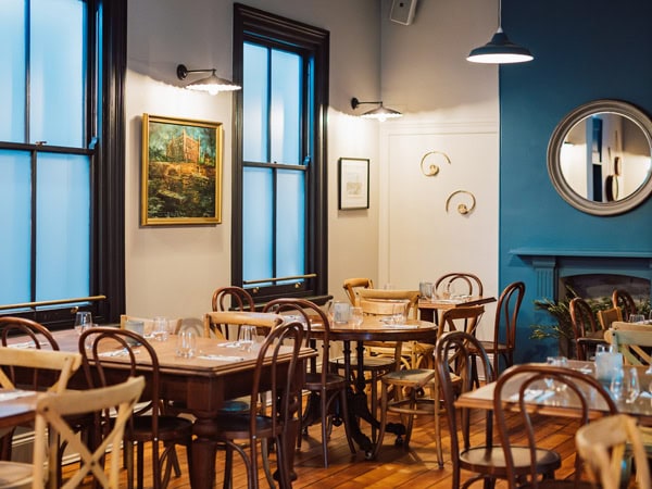 the dining interior of The Rose & Crown, Brisbane pub