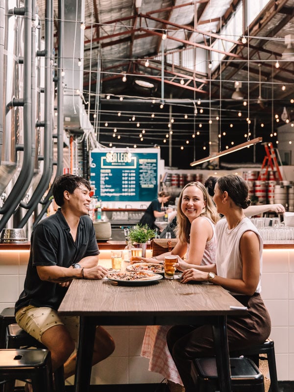 friends dining at Sea Legs Brewing Co. Brisbane